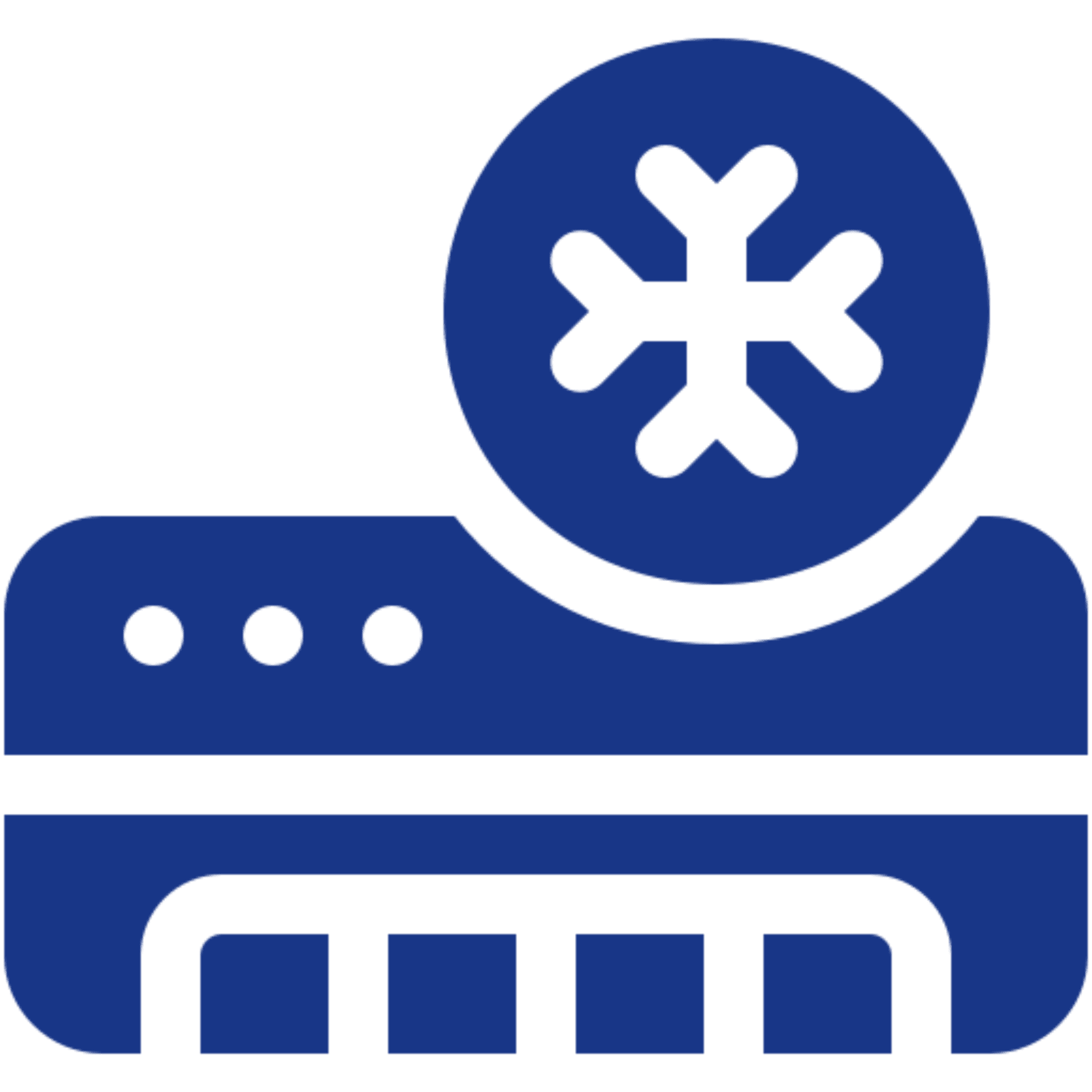 Snowflake symbol in blue illustration