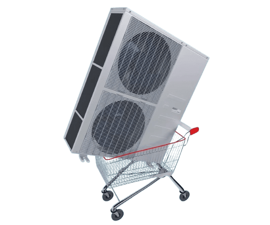 Air conditioner in shopping cart