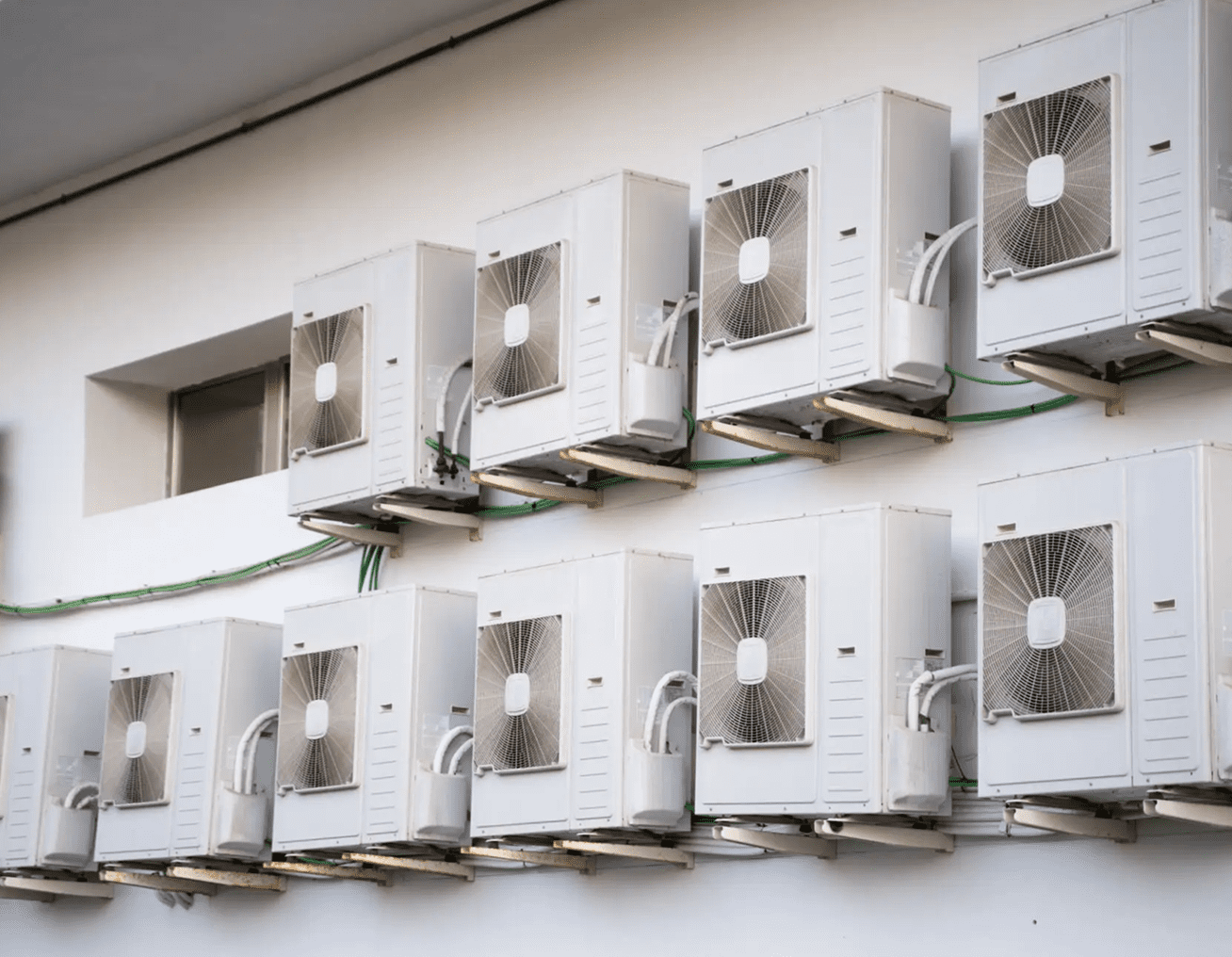Multiple AC units mounted outside