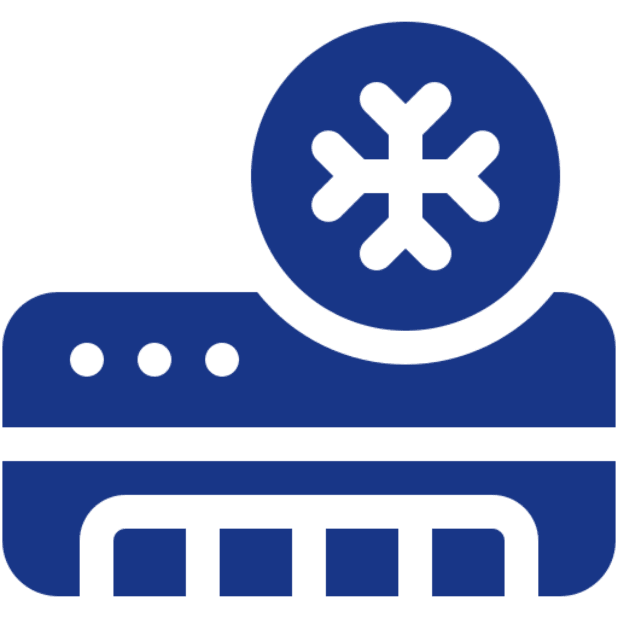Snowflake symbol in blue illustration
