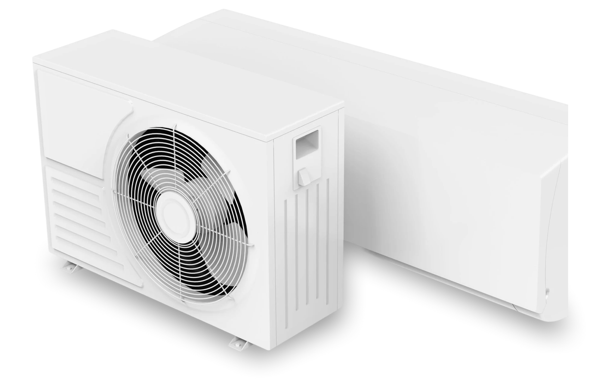 White air conditioner with fan