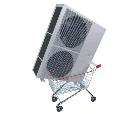 Air conditioner in shopping cart