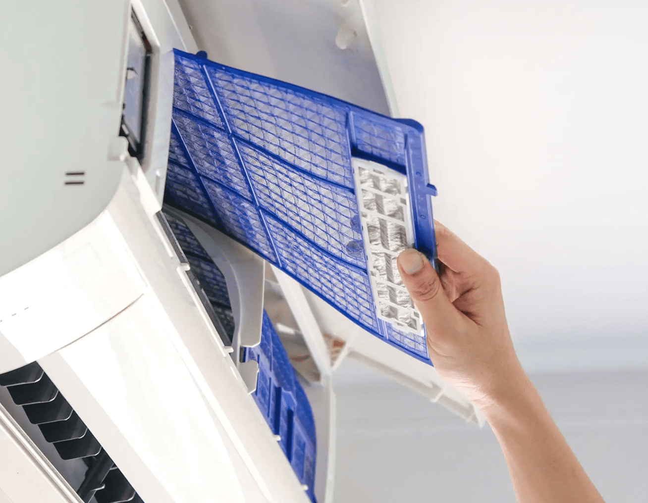 Changing air filter in AC unit