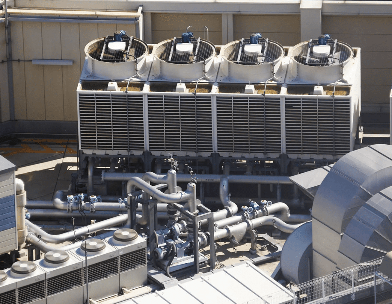 Large air conditioning equipment outdoors
